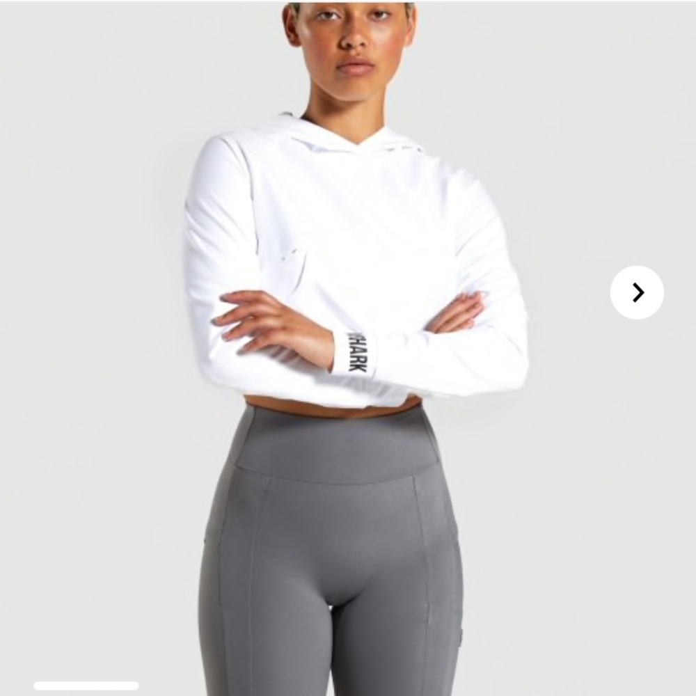 White cropped gymshark hoodie